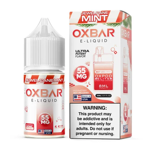 Pod x Oxbar Juice Salt JewelCane Mint Tobacco Free Nicotine E-Juice 30ml - Image 2