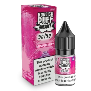 Moreish Puff Sherbet 50/50: Raspberry Sherbet 10ml E-Liquid