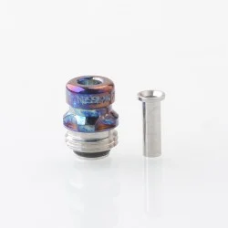 Rekavape Mission XV Mini Nuke V2 Style Boro BB Drip Tip Set for BB / Billet Boro Mod - Ebtropic, Titanium + Stainless Steel