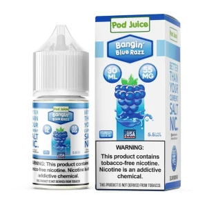 Pod Juice Salt Bangin' Blue Razz Tobacco Free Nicotine E-Juice 30ml