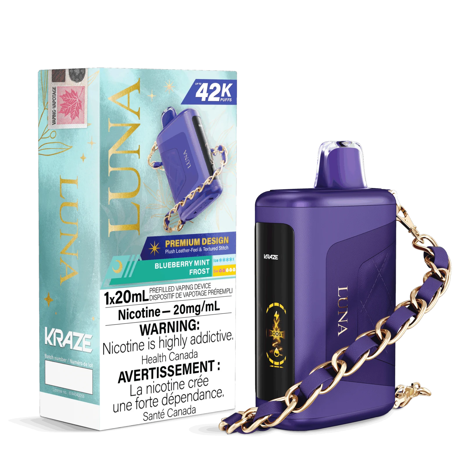 Blueberry Mint Frost Kraze Luna – Disposable Vape