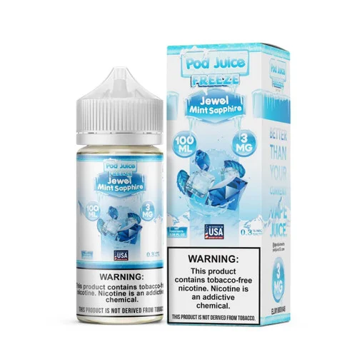 Pod Juice Jewel Mint Sapphire Freeze Tobacco Free Nicotine E-Juice 100ml - Image 2