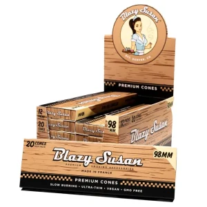 BLAZY SUSAN 98MM CONES UNBLEACHED - (Pack of 12)- 20COUNT