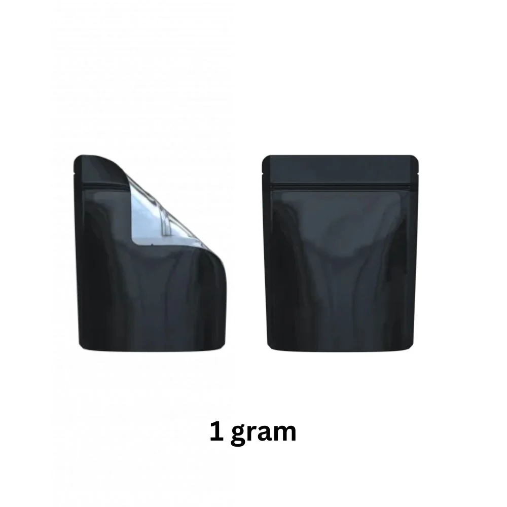 Smell Proof Mylar Bags – Black/ Clear - Image 2