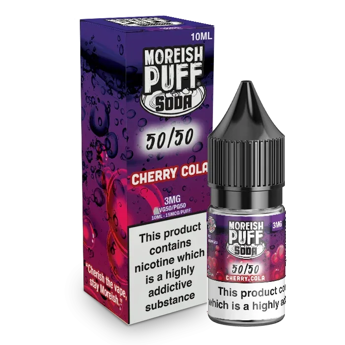Moreish Puff Soda 50/50: Cherry Cola Soda 10ml E-Liquid