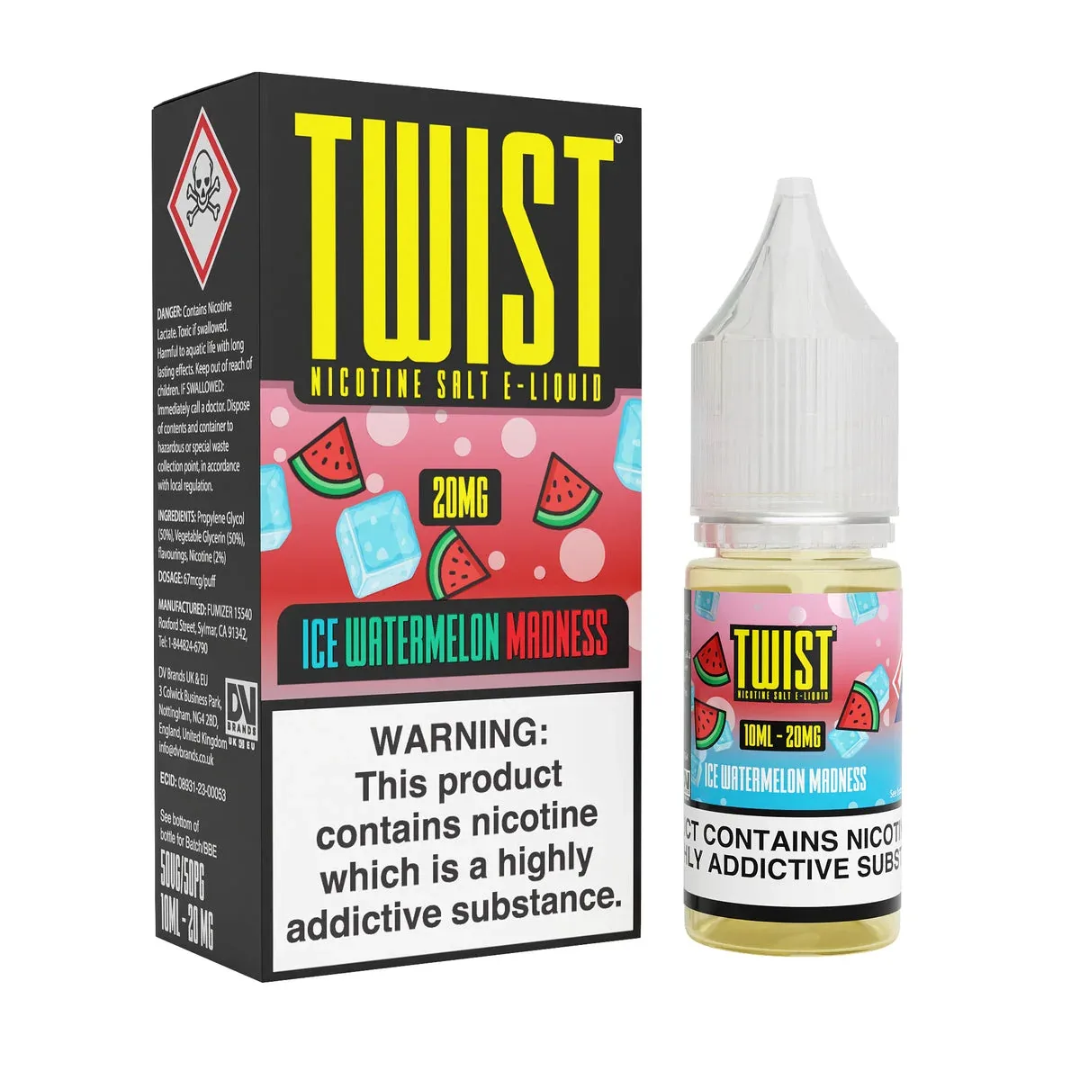 Twist E-Liquid Ice Watermelon Madness 10ml Nic Salt - Image 2