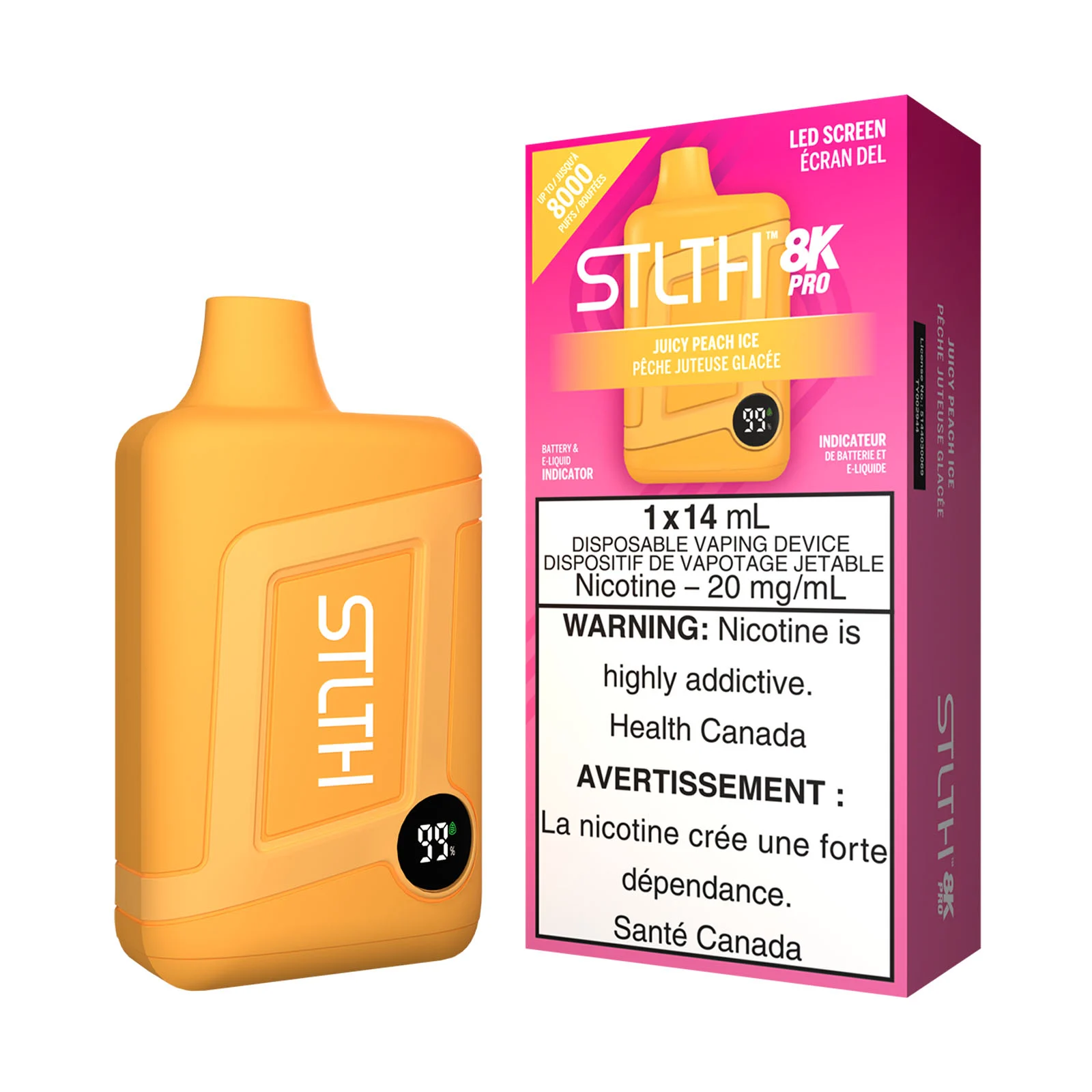 Juicy Peach Ice STLTH 8K Pro – Disposable Vape