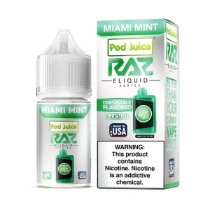 Pod Juice x RAZ Miami Mint TFN Salt Vape Juice 30ml