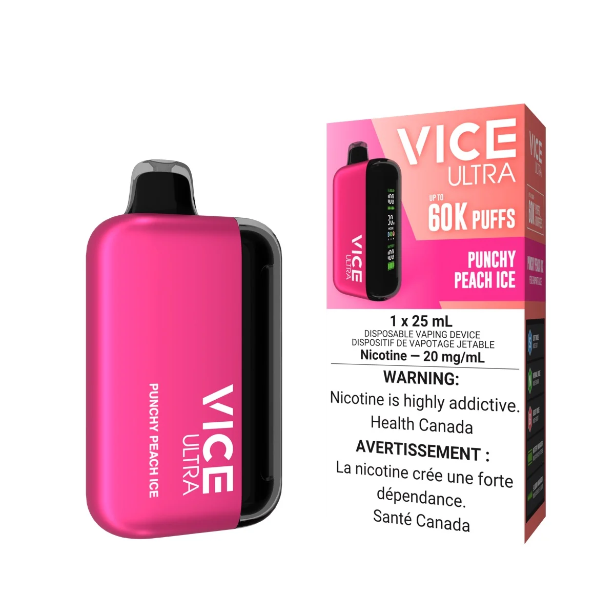 Punchy Peach Ice Vice Ultra – Disposable Vape