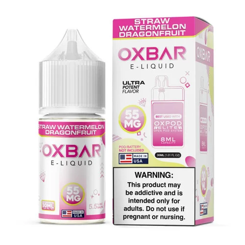 Pod x Oxbar Juice Salt Strawberry Watermelon Dragonfruit Tobacco Free Nicotine E-Juice 30ml - Image 2