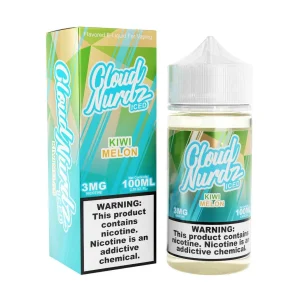 Cloud Nurdz Iced Kiwi Melon Synthetic Nicotine 100ml E-Juice
