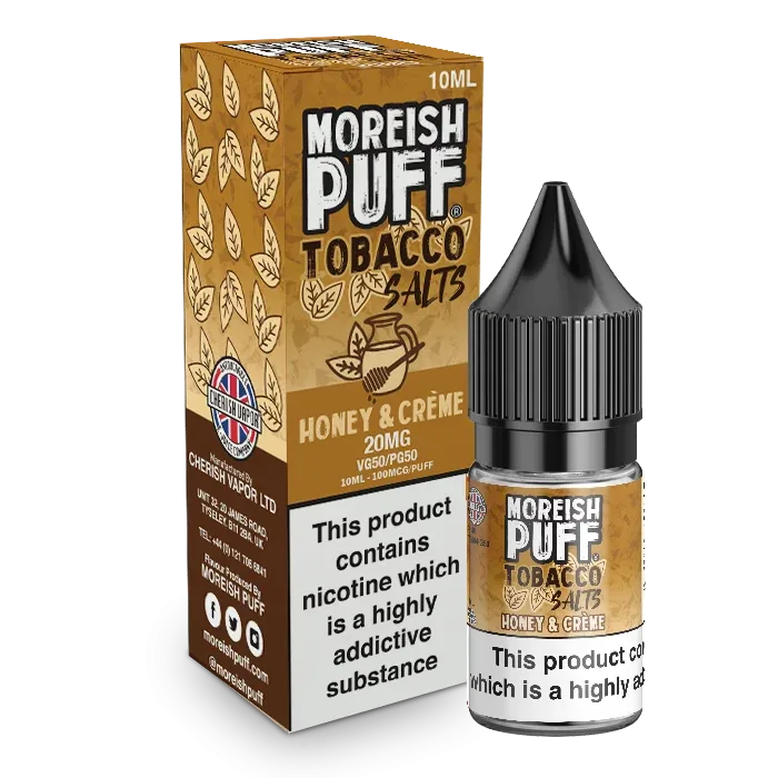 Moreish Puff Tobacco Honey and Cream 10ml Nic Salt - Image 2