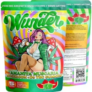Wunder Amanita Muscaria + Delta 9 Mushroom Gummies 2500mg