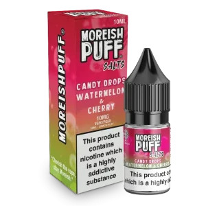 Moreish Puff Candy Drops Watermelon & Cherry 10ml Nic Salt