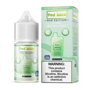 Pod Juice Salt PJ 5000 Series Jewel Malibu Mint Tobacco Free Nicotine E-Juice 30ml