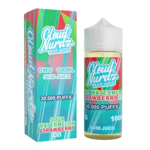 Cloud Nurdz Sour Watermelon Strawberry Ice 100ml Shortfill