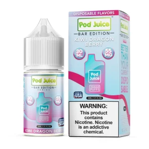 Pod Juice Salt PJ 5000 Series Kiwi Dragon Berry Tobacco Free Nicotine E-Juice 30ml