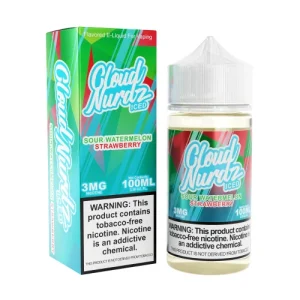 Sour Watermelon Strawberry Iced by Cloud Nurdz 100ml - Ejuice Store