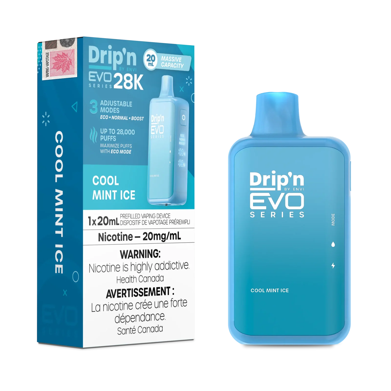 Cool Mint Ice Drip’n by Envi EVO Series 28K – Disposable Vape