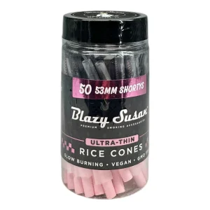 Blazy Susan Black Ultra Thin Rice Paper Cones 50ct Jar