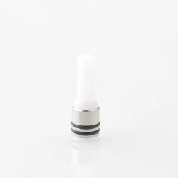 Taifun Boreas P-Line Style 510 Drip Tip - White, Stainless Steel + POM, for MTL Vaping