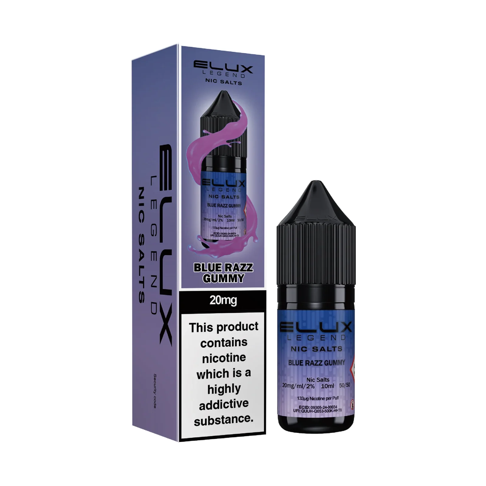 Elux Legend Blue Razz Gummy 10ml Nic Salt - Image 2