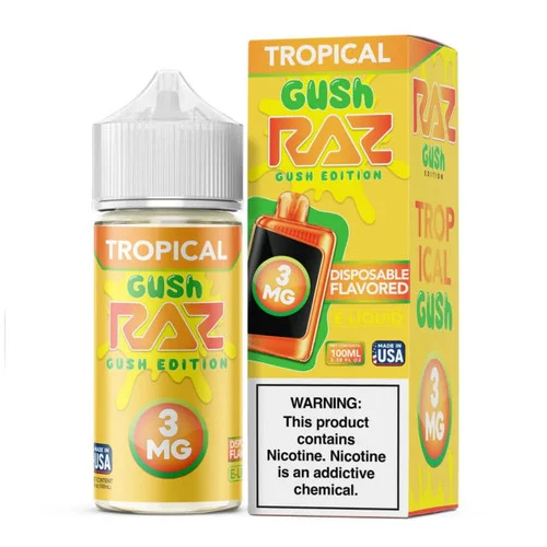 Pod Juice x RAZ Tropical Gush Tobacco Free Nicotine E-Juice 100ml - Image 2