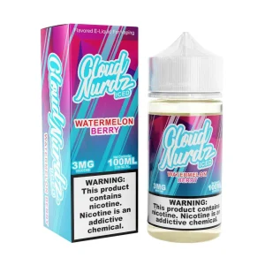 Cloud Nurdz Iced Watermelon Berry Synthetic Nicotine 100ml E-Juice