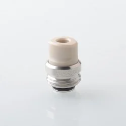 Mission TIPS V2 Style Boro BB Drip Tip Set for BB / Billet Boro Mod - Silver + Beige, Stainless Steel + PEEK