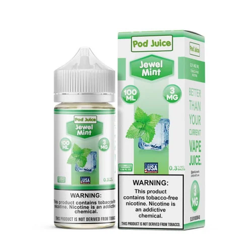Pod Juice Jewel Mint Tobacco Free Nicotine E-Juice 100ml - Image 2