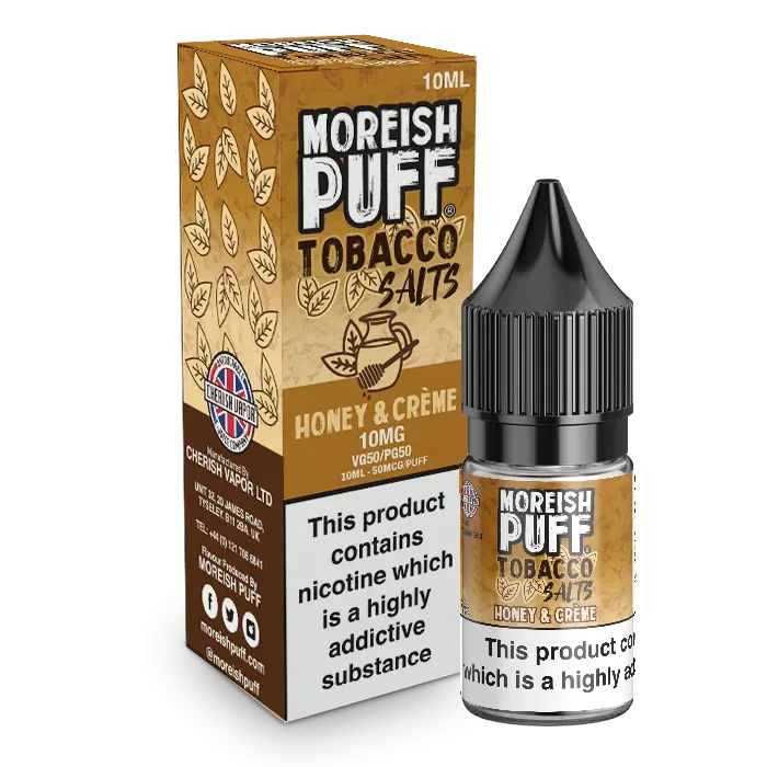 Moreish Puff Tobacco Honey and Cream 10ml Nic Salt