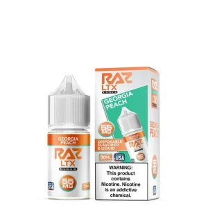 Pod Juice X Raz LTX Georgia Peach Tobacco Free Nicotine 30ml Salt E-Juice