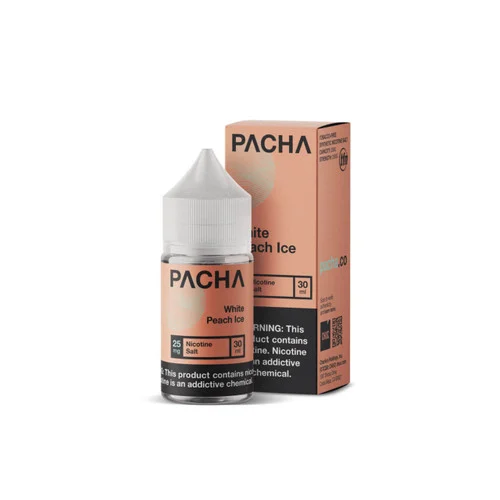 Pacha Salts White Peach Ice Synthetic Nicotine E-Juice 30ml - Image 2