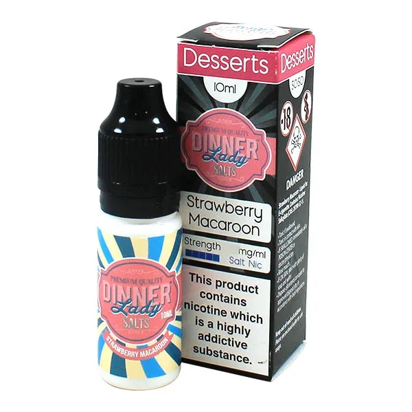 Dinner Lady Strawberry Macaroon 10ml Nic Salt