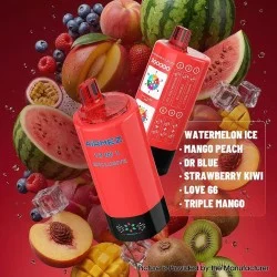 [Ships from EU-1 Warehouse] Airmez Fox 300k 12 in 1 Disposable Kit - Watermelon Ice + Mango Peach + Dr Blue + Strawberry Kiwi