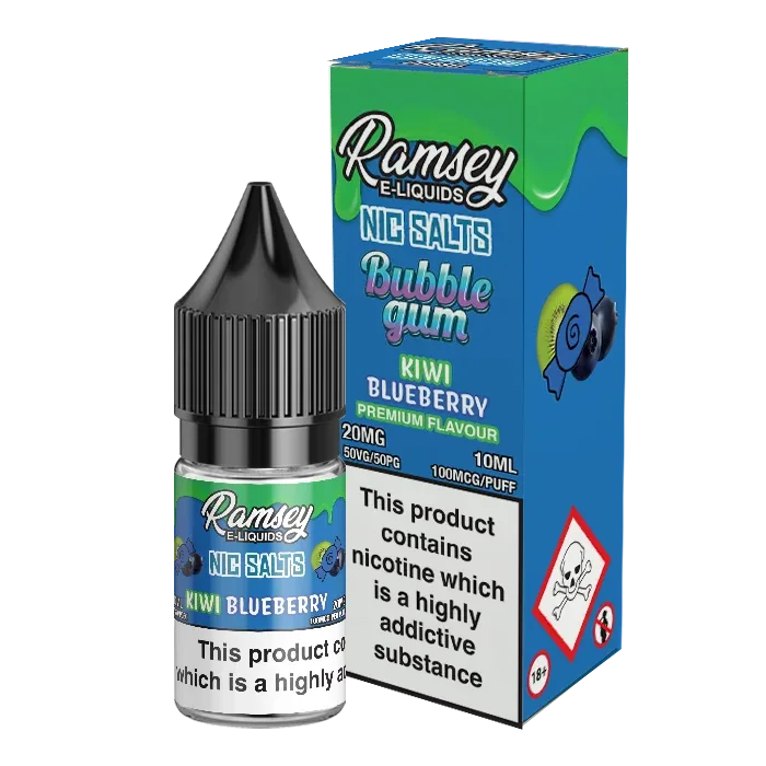 Ramsey E-Liquids Bubblegum Kiwi Blueberry 10ml Nic Salt