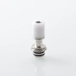 Authentic Auguse ERA V3 510 Drip Tip for RTA / RDA / RDTA Atomizer - Silver + White, SS + POM