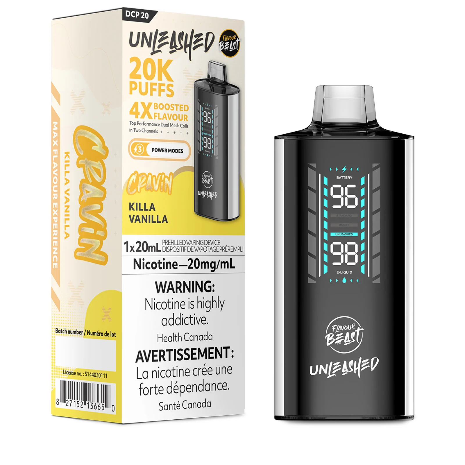 Killa Vanilla Flavour Beast Unleashed DCP 20K – Disposable Vape