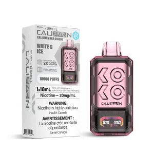 White G Ice NVZN Caliburn Bar 18K – Disposable Vape