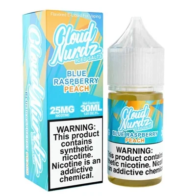Iced Peach Blue Razz 30mL E-Juice by Cloud Nurdz Salts