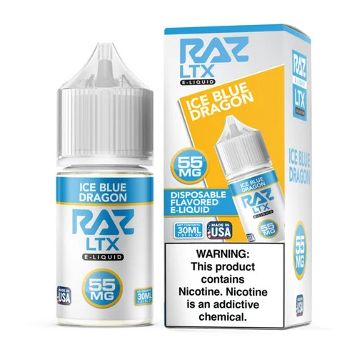 Pod Juice X Raz LTX Iced Blue Dragon Tobacco Free Nicotine 30ml Salt E-Juice - Image 2