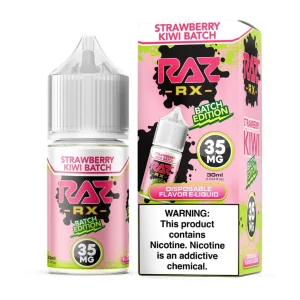 Pod Juice RX Raz Strawberry Kiwi Batch Tobacco Free Nicotine 30ml Salt E-Juice