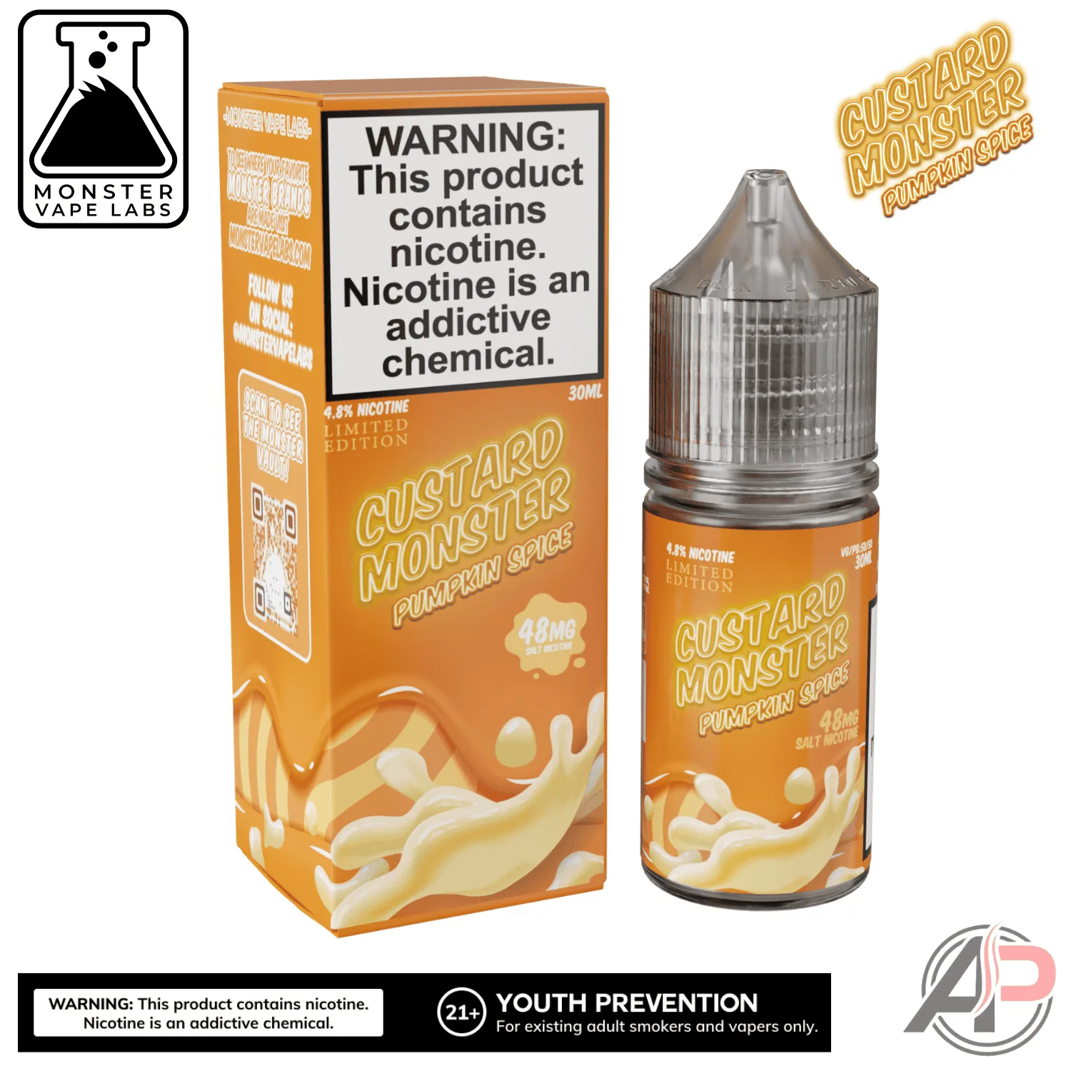 Pumpkin Spice Salt Nicotine By Custard Monster Vape Labs 30mL