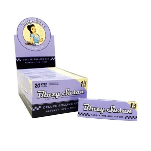 Purple Blazy Susan Rolling Papers – 1 1/4″ Size – 50 Pack Bulk