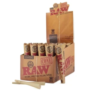 RAW Classic Pre Rolled King Size Cones – 32 Pack Display Box