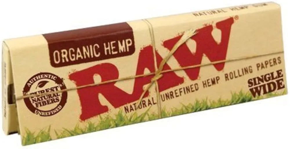 Raw Single Wide Papers (Pack of 1)-1COUNT Organic Hemp