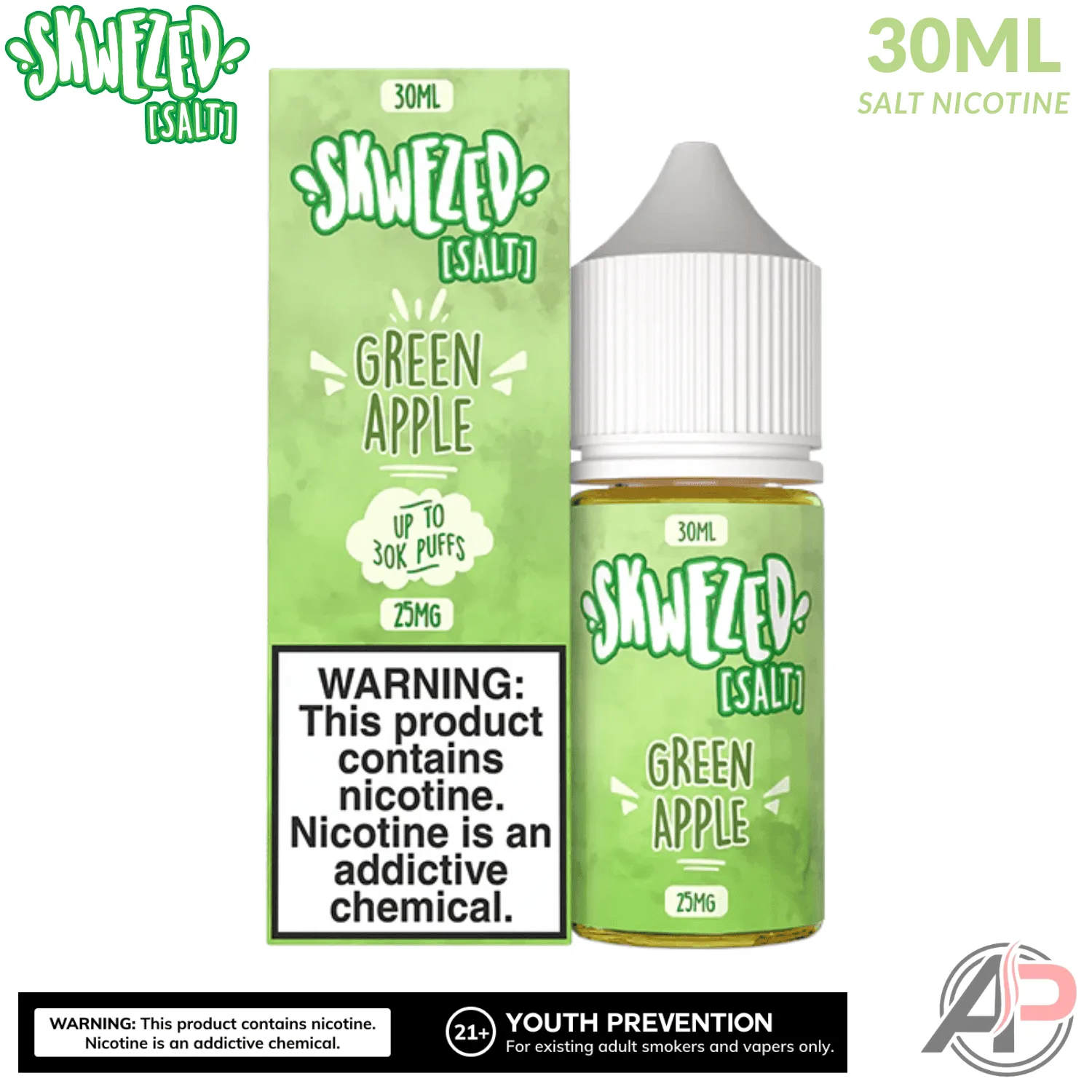 Skwezed Green Apple Green Pucker Salt Nicotine 30mL
