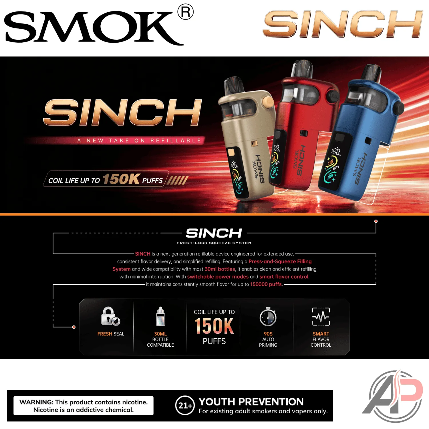 Smok Sinch 150k Starter Kit Device - Image 2
