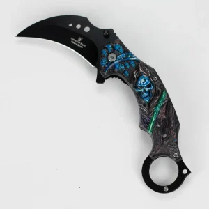 Snake Eye - 3" Folding Karambit Blade - Reaper Skull Design