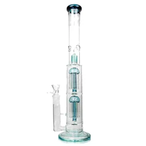 Straight Twin Tree Perc Bong - 16in